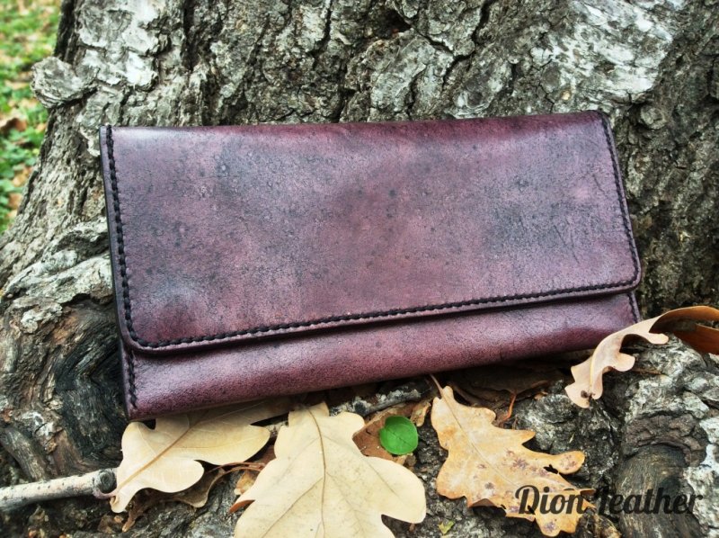 Set of women purple wallet and key holder_2.JPG
